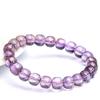 Hongxi Rui Natural Bolivian Amethyst Old Cut Bead Bracelet – Light Purple Crystal with Mirror Surface Finish