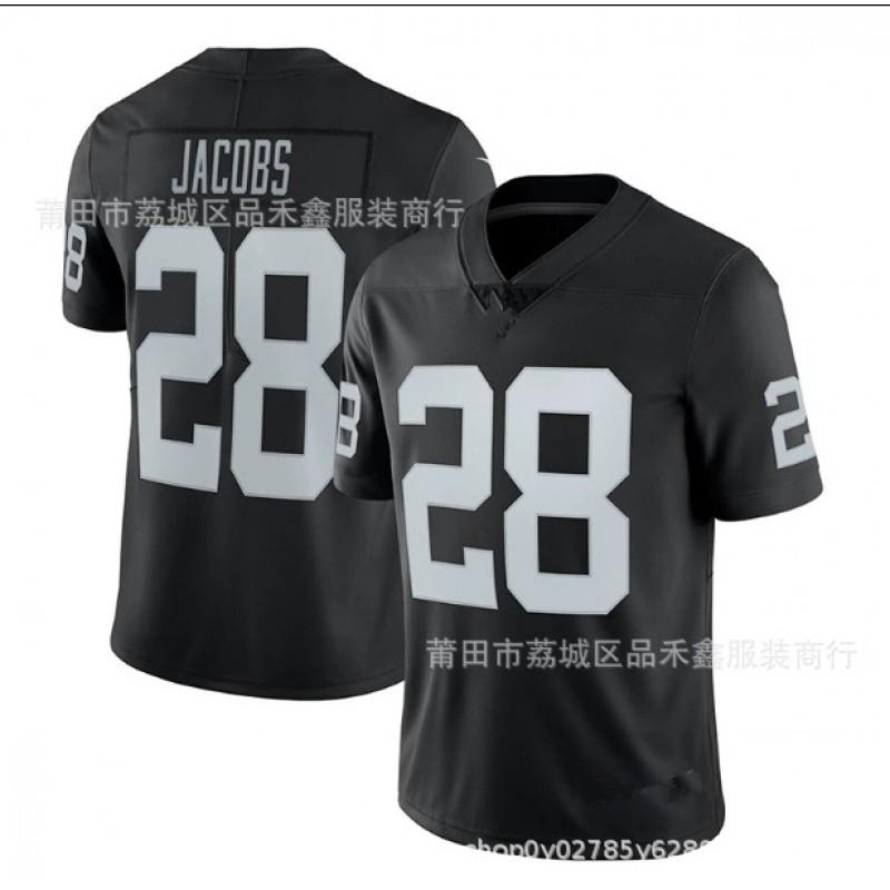Mens NFL Raiders Football Jersey With Player Numbers 83 Waller 28 Jacobs 34 Jackson Cotton Team Sport Apparel