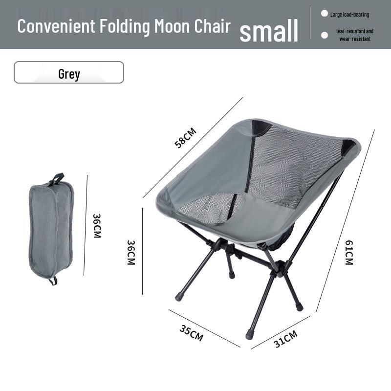 Portable Outdoor Moon Chair with Breathable Mesh Backrest – Folding Chair for Fishing, Art, and Beach Picnics