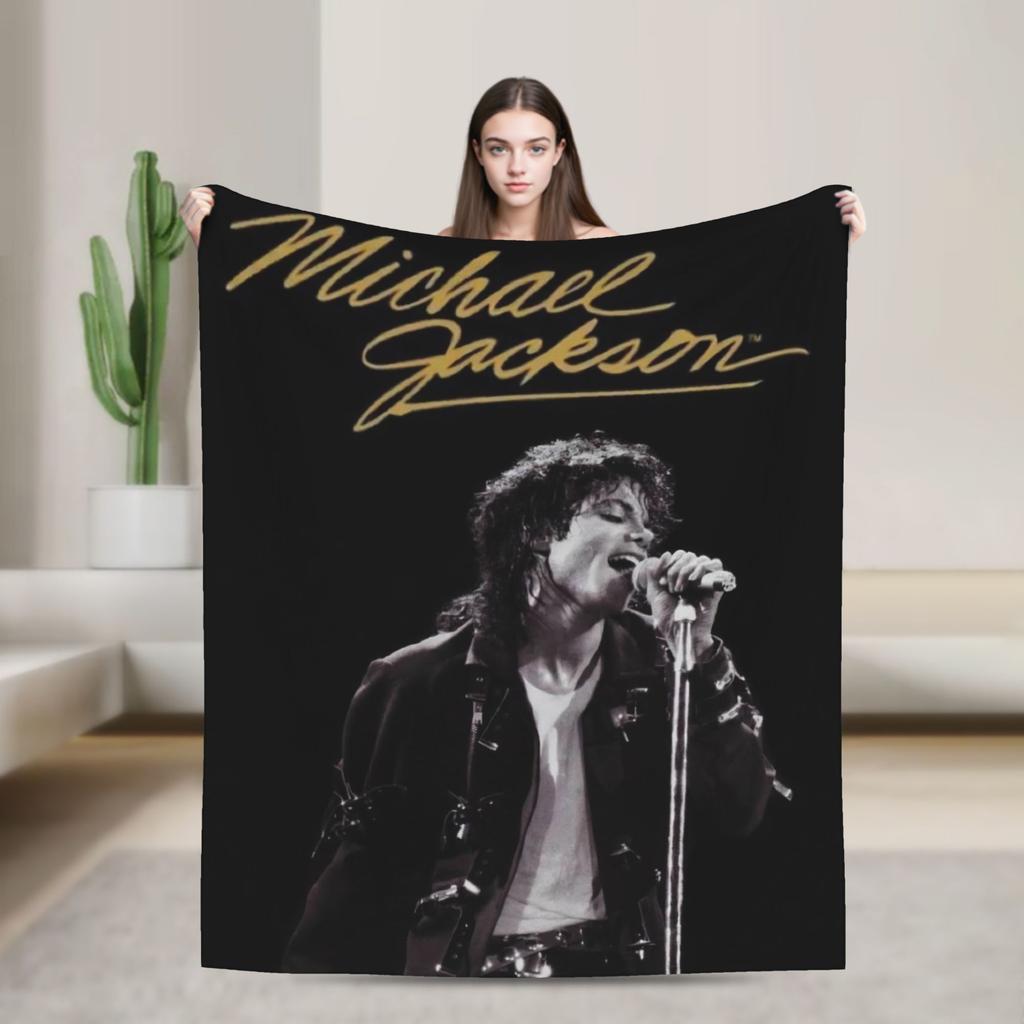 Плед для тура Майкла Джексона Mj  Различные размеры  Теплый Уютный Пушистый Плед-Покрывало Для Дивана Кресла И Кровати