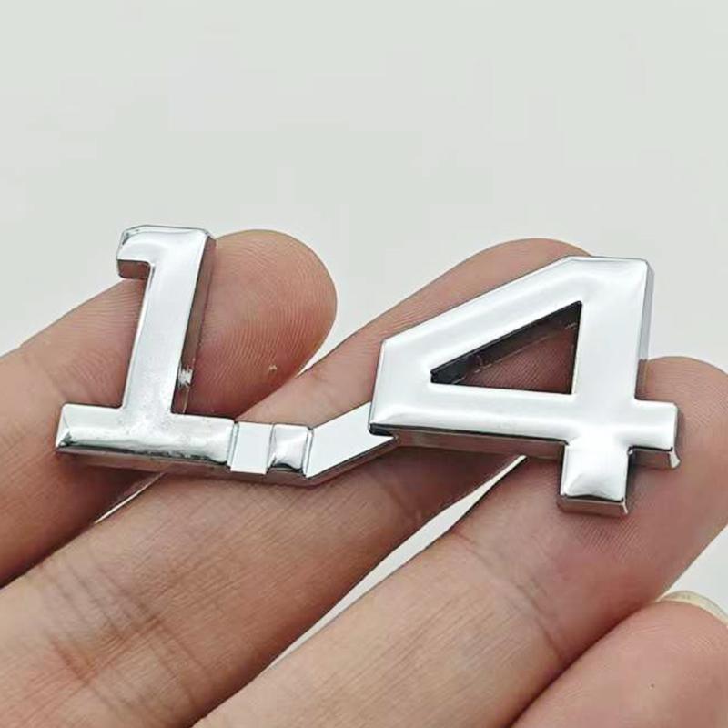 3D Metal Car Displacement 1.3 1.4 1.5 1.6 1.8 T Volume Logo Car Rear Trunk Emblem Badge Vehicle Sticker