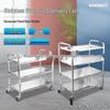 Three-Tier Stainless Steel Food Service Trolley - Small Dining & Catering Cart for Dish Collection and Delivery