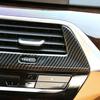 ABS Carbon Fiber Style Car Center Console Air Condition Outlet Vent Frame Cover Trim For BMW 5 Series G30 6GT G32 2018- LHD