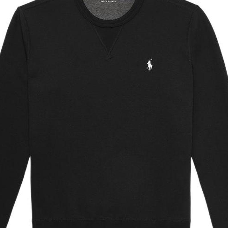 Polo Ralph Lauren FW22 Logo Embroidered Crew Neck Long Sleeve Knit Sweater Men Sweater Black MNPOKNI16822539-001