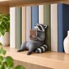 Sculptural Raccoon Bookend Cute Heavy Duty for Office
