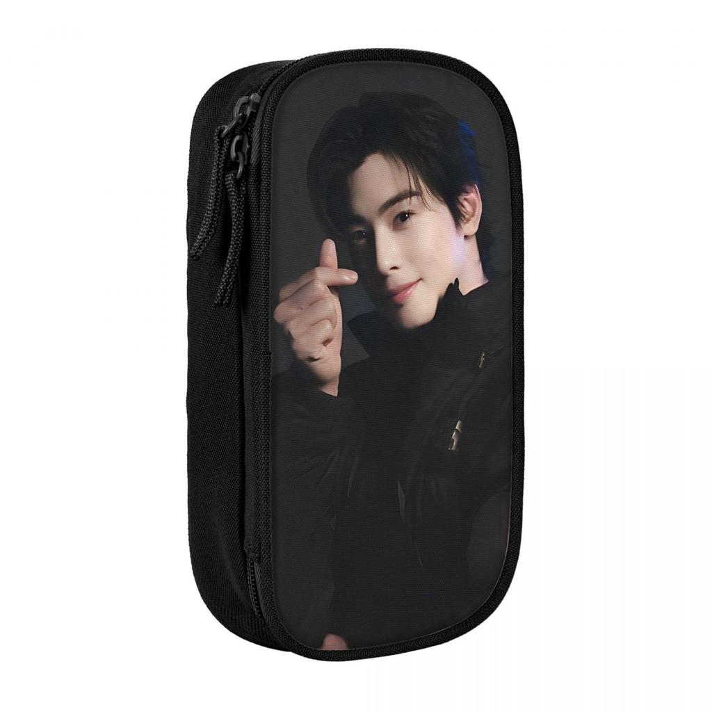 Cha Eun Woo Poster Pencil Case Fun KPOP Pen Bags Girls Boys Large Storage Students School Gift Pencil Box