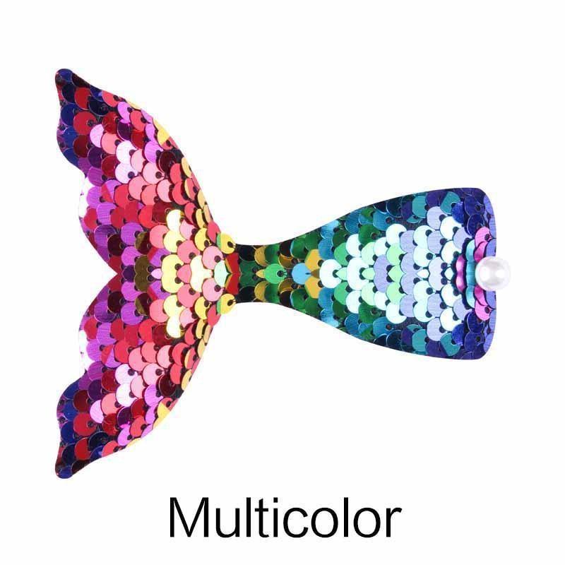 

Cute Cartoon Mermaid Tail Flip Sequin Hair Clip for Girls Sparkly Pearl Hairpin Kids Hair Accessories Alloy