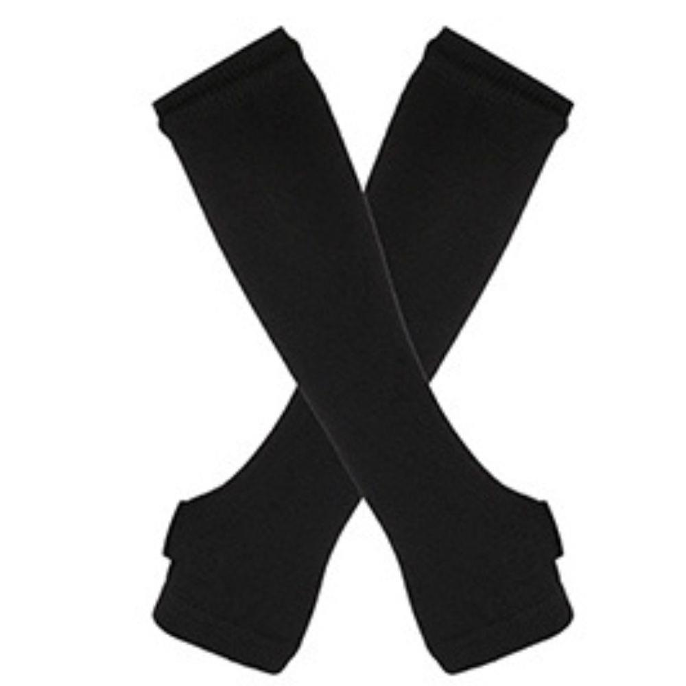 Hot Sale Striped Unisex Half Finger Gloves Long Women Girls Arm Sleeve Gloves Warmer Knitted Wristband Elbow Mittens Warm Cuff