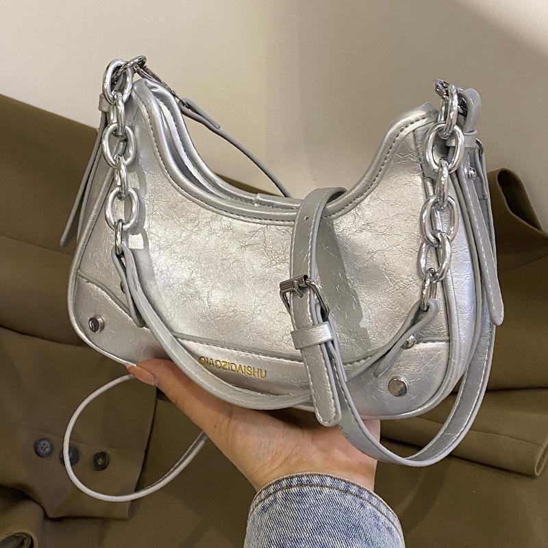 Underarm Bag Women's New 2025 Korean Version of High-end Fashion Niche Design Chain Shoulder Bag Popular Messenger Bag