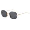 Square Shape Rimless Women Sun Glasses Fashion Uv Protection Man Sunglasses Driving Travelling Woman Sun Glass