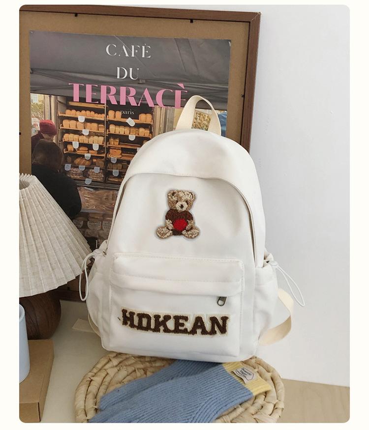 School Bag Korean Version Travel Bear Backpack American New Casual Large-capacity Versatile Backpack Cute Fashion Student School Bag