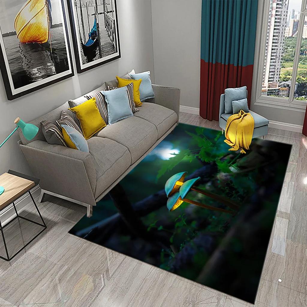 3D Natur-Thema Teppich Eingangstür Fußmatte Wald Insekt Pflanze Rutschfeste Fußmatte Wohnzimmer Schlafzimmer Badezimmer Heimdekoration