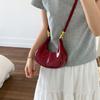 Y2k Half-moon Crescent Bag Simple Women's Coin Purses Trendy Pu Leather Handbag  Minimalist