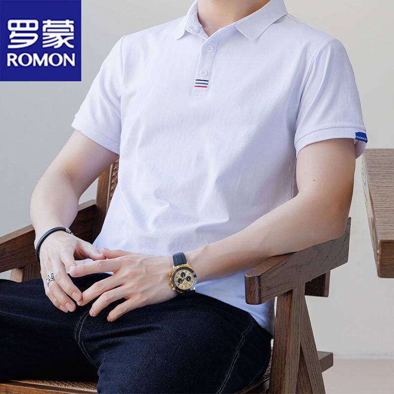 ROMON Men s Short Sleeve Polo Shirt L