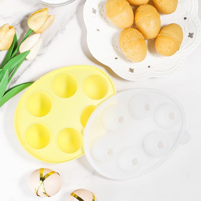 6 Hohlraum 3D Osterei Form Silikon Kuchenform Schokoladenkuchenform Osterei Dekoration Französische Mousse Dekorierwerkzeuge