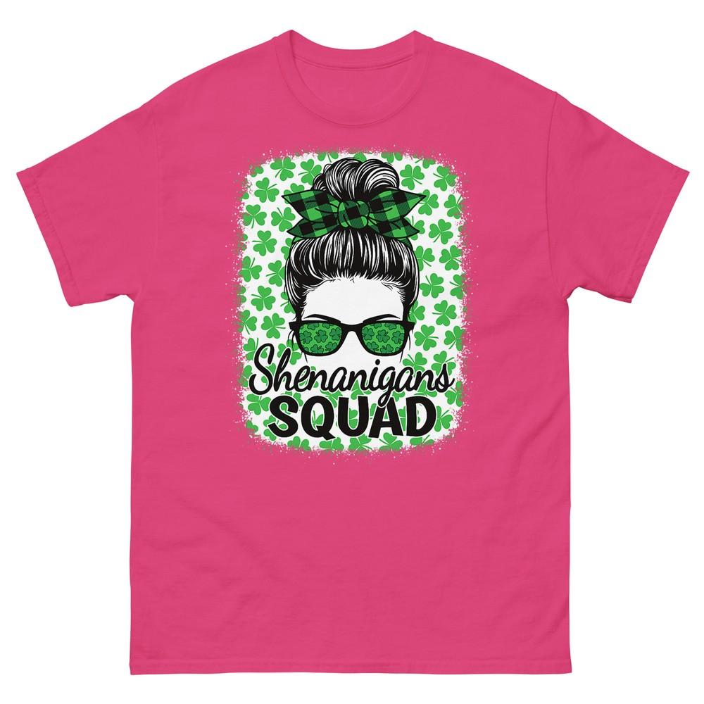 Shenanigans Squad St Patricks Day Unisex Girls Messy Bun TShirt