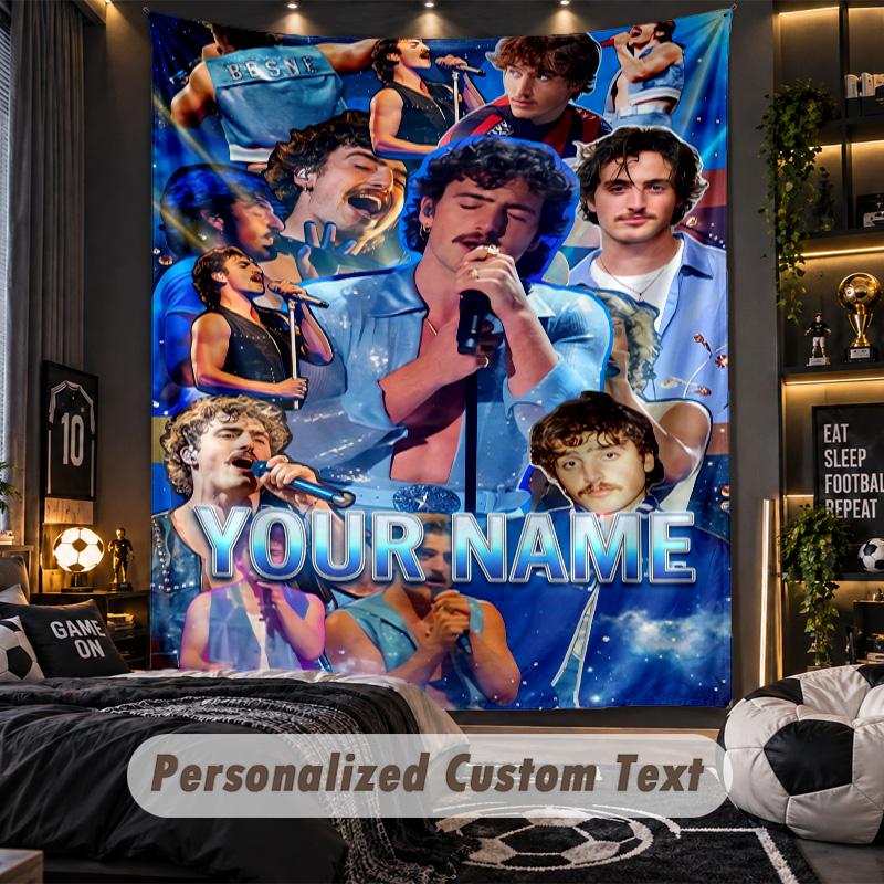 Personalized Wall Tapestry,Benson Boone Custom Printed Name, Fabric Wall Art For Indoor Room Backdrop