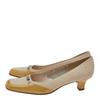 Salvatore Ferragamo Beige Leather And Patent Leather Pumps Beige