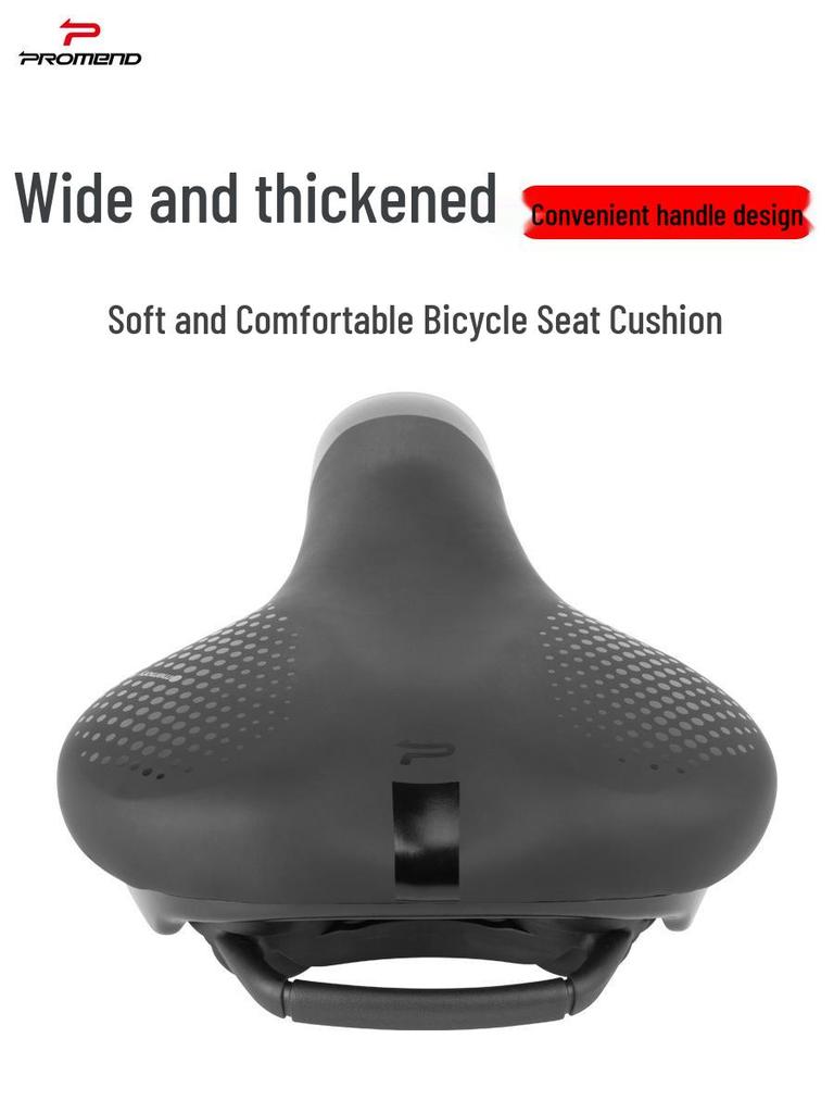 Comfort Plus Mountain Bike Saddle: Wide, Thickened with Handle and Groove