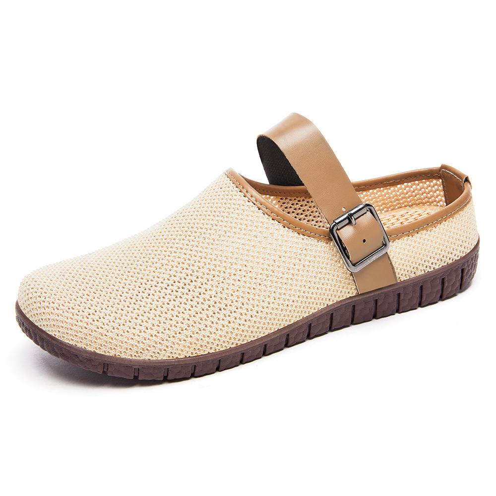 Fashion Women's New Multifunctional Retro Soft Soled Sandals Ins Women's Outdoor Slippers Casual Mesh Bread Head Half Drag Summer Daily