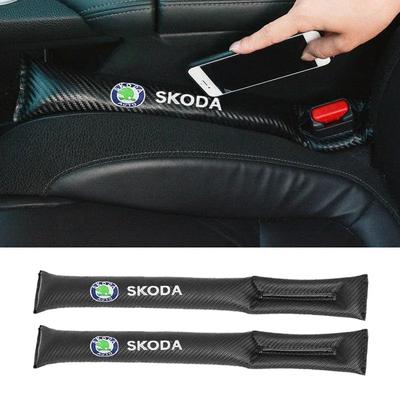 2 Pièces Cuir Bouchon de Remplissage d'Espace de Siège de Voiture Bande de Remplissage Anti-fuite Coussinet Pour Skoda Octavia Superb Rapid Kodiaq Fabia a7 Accessoires