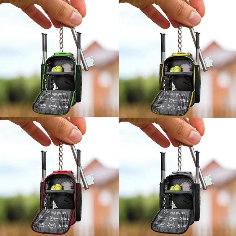 Mini Softball Bat Keychain Baseball Backpack Favorite For Softball Themed Gifts Lightweight Acrylic Baseball Keychain