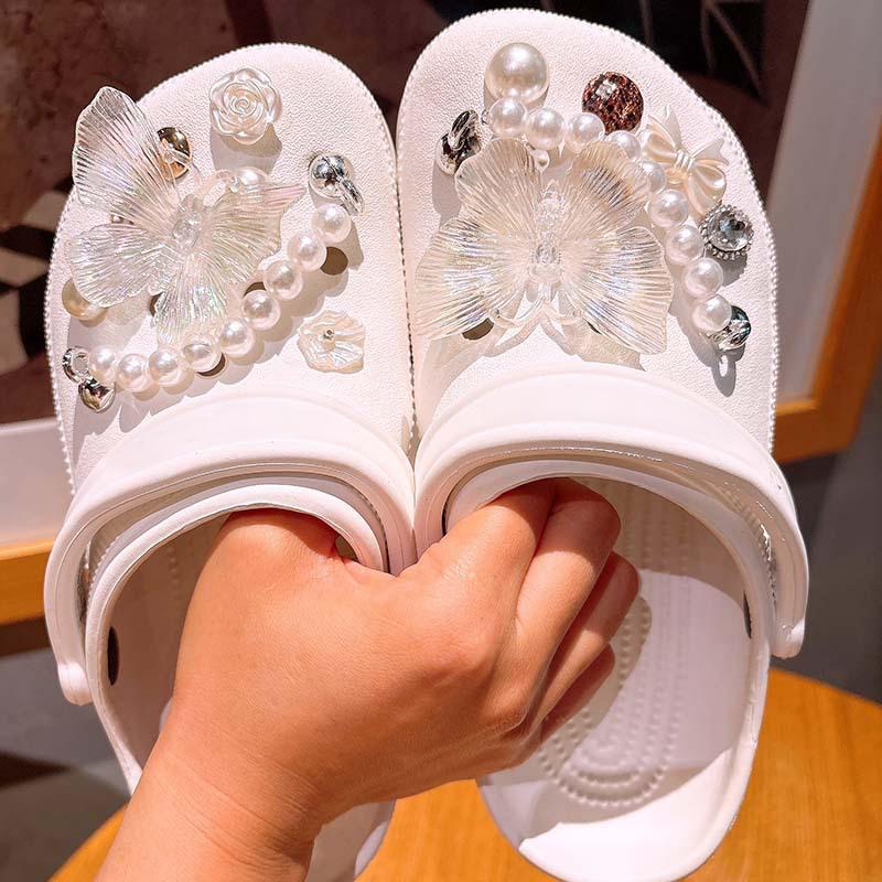 1 Set Diy Ocean Starfish Shoe Clips For Summer Sandals Slippers Sea Shell Hole Punch Shoe Charms Decoration Women Gifts