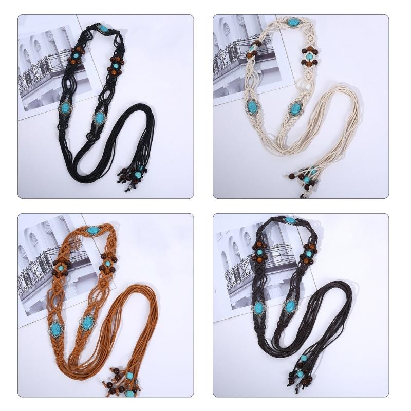 Cowgirl Hüftgürtel für geflochtenen Vintage Bindegürtel mit Perlen für beeindruckenden Webstil Bühne Streetdance