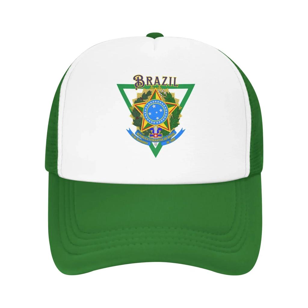 Brazil Emblem Pool Party Mesh Baseball Caps Women High-end Female Beach Sun Hat Trucker Cap