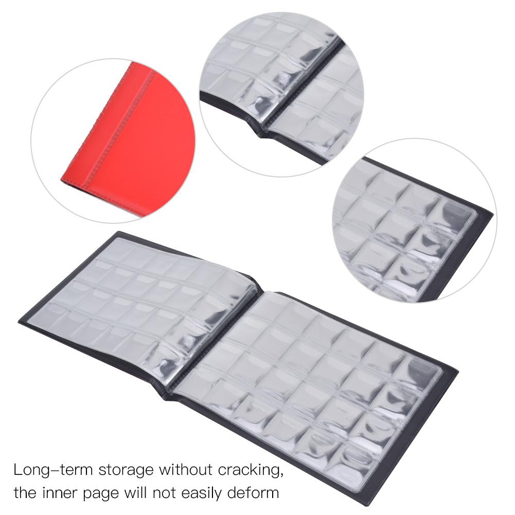 Professional Coin Collection Book Fixed 10 Page Plug In Type Album for 240pcs Coins(Red )