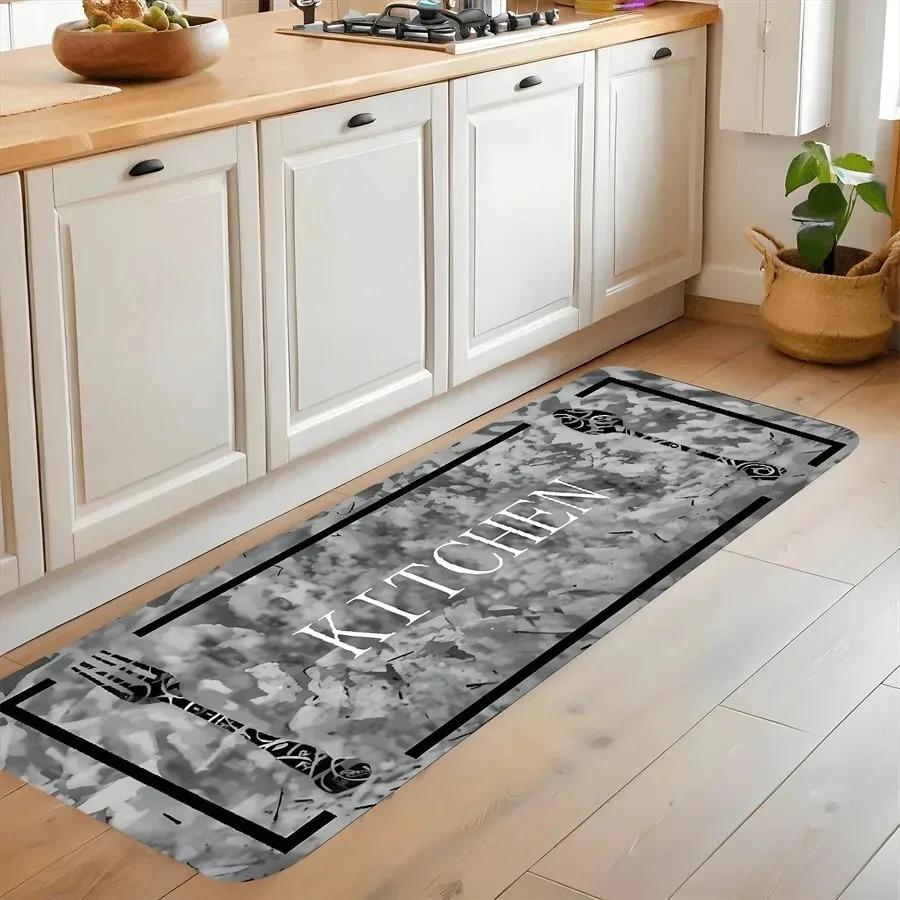 1PC Mushroom Forest Pattern Kitchen Rug Non-Slip Door Mats Pop Design Bathroom Rug Bath Mat Carpet for Home Sink Laundry Decor