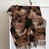Women Scarf Graffiti Color Block Printed Scarf Autumn Winter Soft Shawl Scarf Outdoor Activities Versatile Accessory