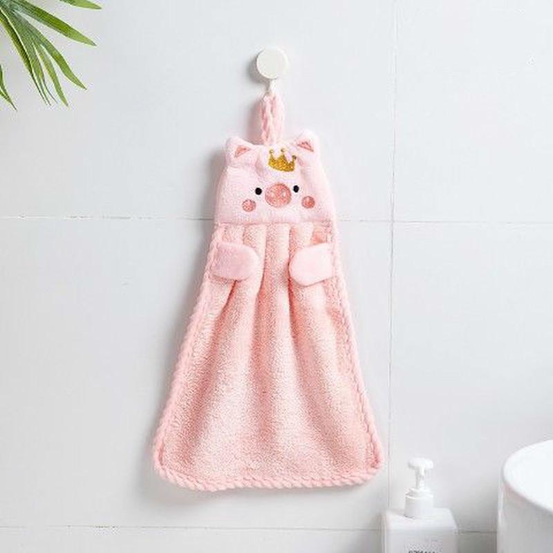 Kitchen Hand Towel Absorbent Non-fluff Hanging Small Towel Cute Children's Hand Towel Korea Coral Velvet Washcloth