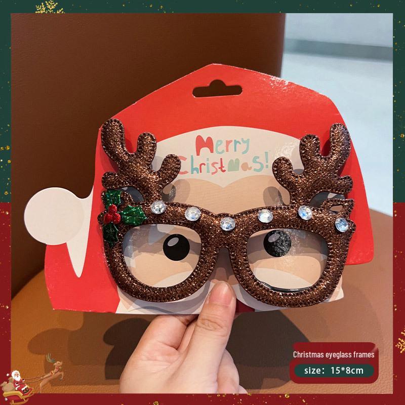 Christmas Festival Funny Elk Eyeglass Frames - Cute Cartoon Student Costume Gift & Decoration Mask