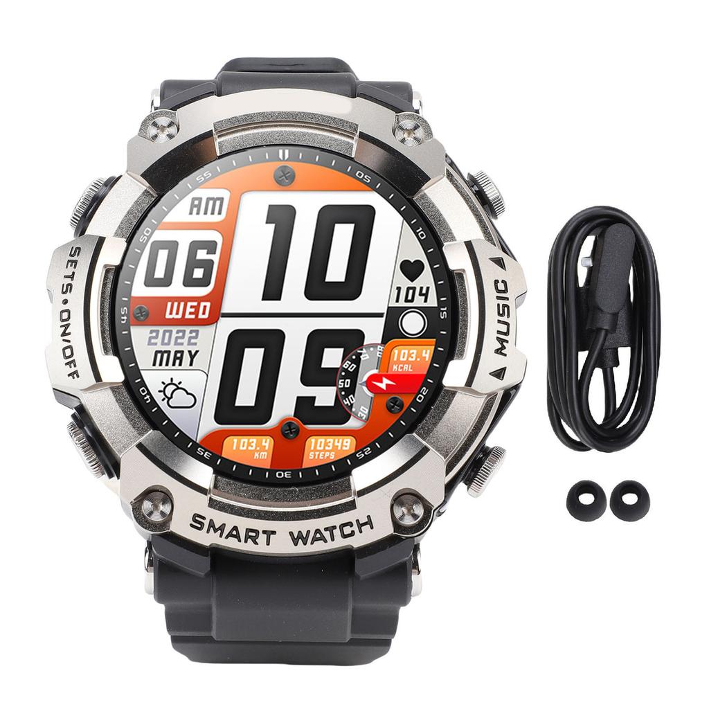 2 In 1 Smart Watch with Wireless Stereo Earbuds 1.52 Inch Screen NFC Fitness Tracker Smartwatch MP3 Music Recording