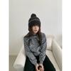 Fashion Knit Hat With Ear Flaps Tie Pom Pom Warm Winter Hat