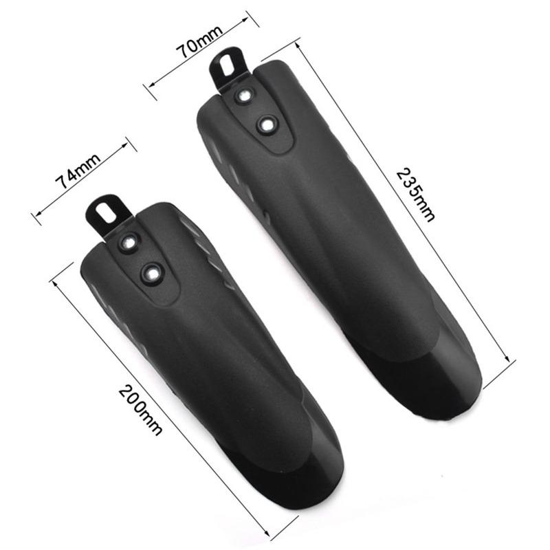2Pcs Front Rear Set Bike Mudguards Black Easy To Install Adjustable Bicycle Mudguards Rainproof for 12/14/16/18/20 Inch Bikes