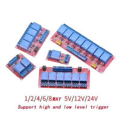 1 2 4 6 8 kanałowy 5V 12V 24V moduł przekaźnika tarcza z obsługą transoptora wyzwalacz wysokiego i niskiego poziomu dla Arduino