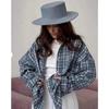 Women Vintage Long Sleeve Shirt Oversized Plaid Shirt Autumn Winter Fashion Loose Lapel Pocket Shirt Fit Blouse Korean Style