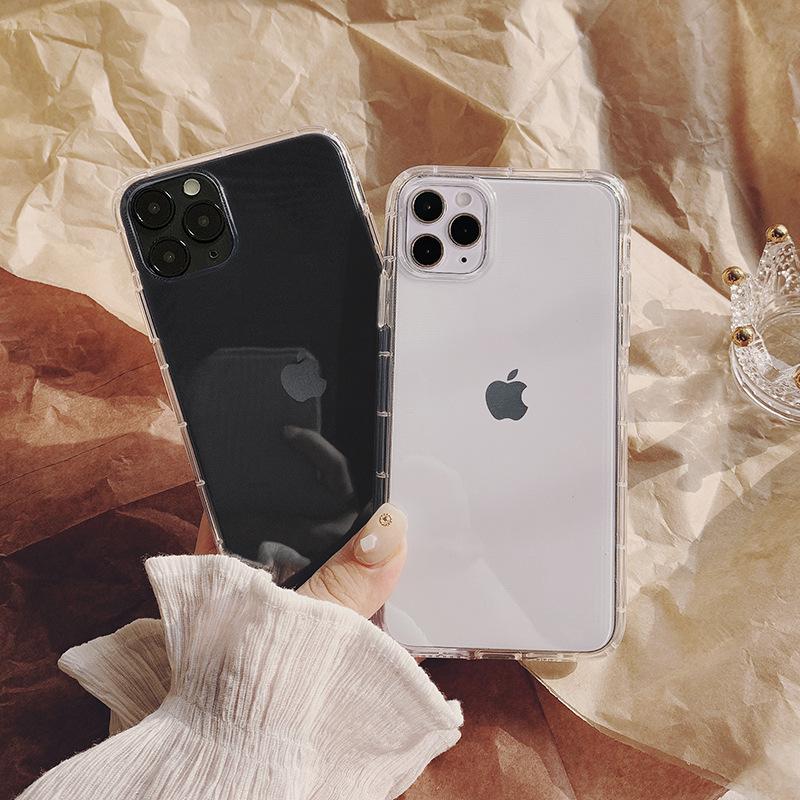 Simple Solid Color IPhone 16 Mobile Phone Case 15promax Suitable for 11 Apple Airbag 13 Anti fall 12 Transparent 14 Soft