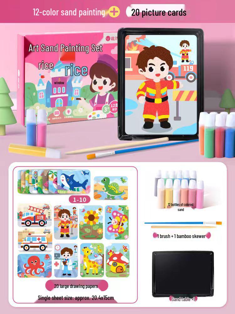 

Детский набор для рисования песком с блестками своими руками: Раскраска ручной работы для детей 3-6 лет