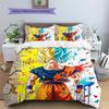 Goku Patterned Pillowcase & Duvet Cover Set Bedroom Decor Bedding with Anime Theme Perfect Present for Lovers.-TING