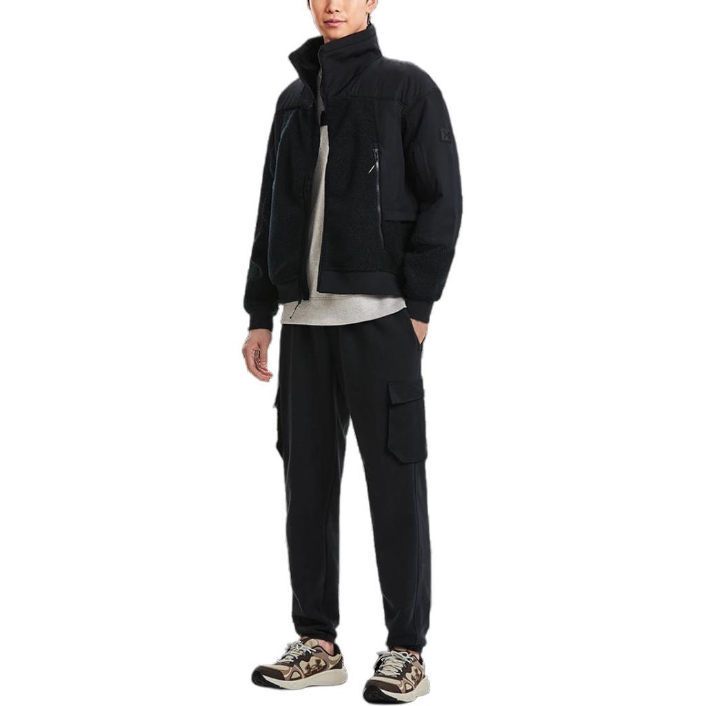 Under Armour Mission Insulated Solid Color Stand Collar Training Fleece Jacket Men Jacket Black 1378841-001