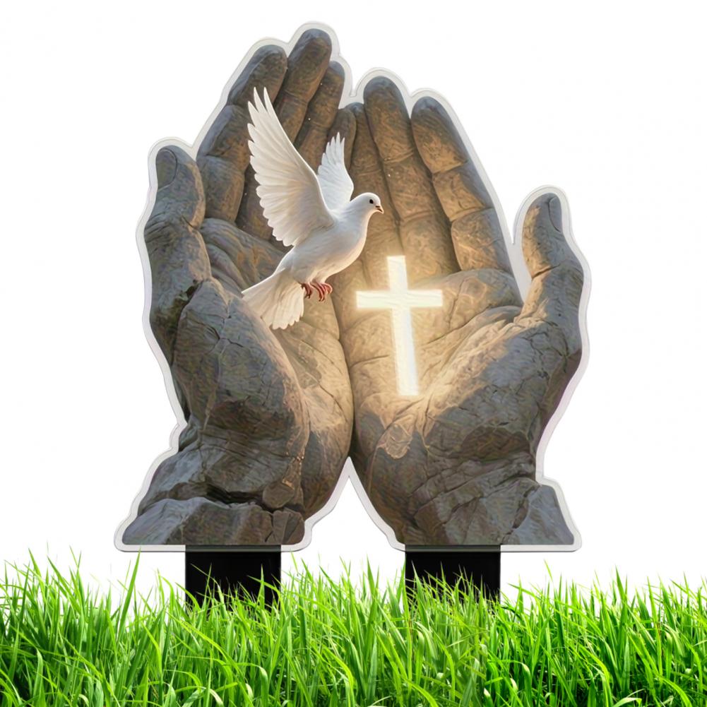 Garden Stake Acrylic Pigeon Garden Stake Waterproof Decorative Acrylic Garden Stake Set with Flying White for Outdoor