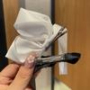 2 Peças Preto Branco Fita Presilhas de Cabelo Vintage Laço Lateral Grampo de Cabelo Fofo Menina Presilhas Acessórios de Cabelo para Mulheres