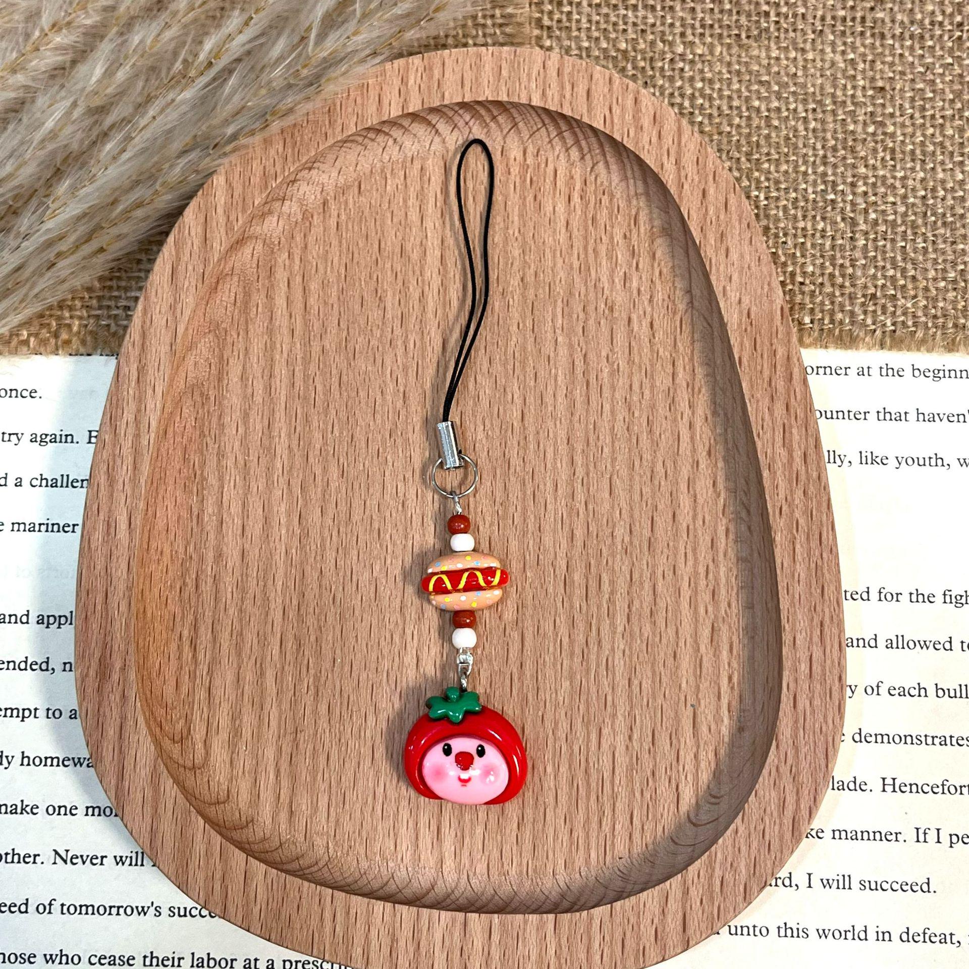 Ruby Resin Phone Charm: Cute Girl Pendant with Lanyard  Keychain