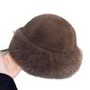 Warm Plush Hat Velvet Basin Hat Women Mongolian Northeast Hat Women Autumn and Winter Hat Korean Style Wool Hat Round Hat