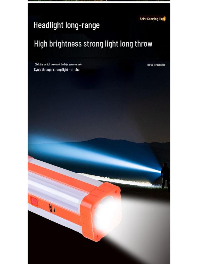 Multi-Functional Solar Camping Lantern & Mobile Work Light with Charging Feature