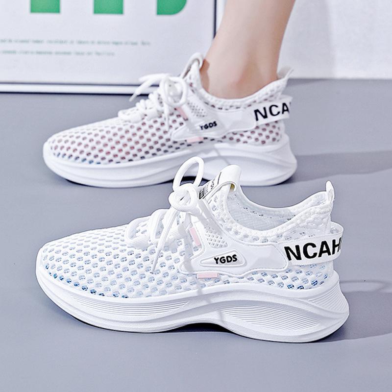 2026 Summer New Hole Shoes Women's Hollow Mesh Breathable Sports Shoes Women's Versatile Women