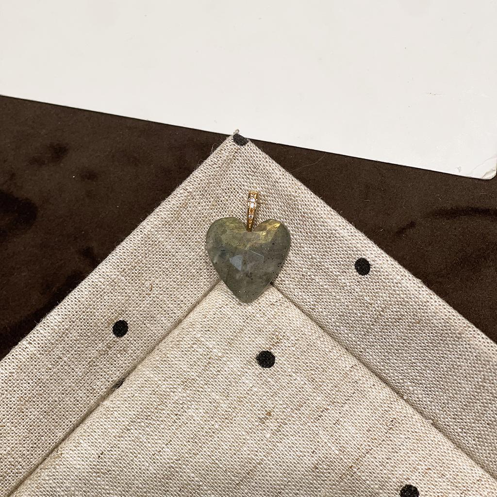 1Pc Natural Stone Faceted Heart Pendant Golden Plated Rhinestone Bail Gem Charm for DIY Necklace Jewelry Making Supplies